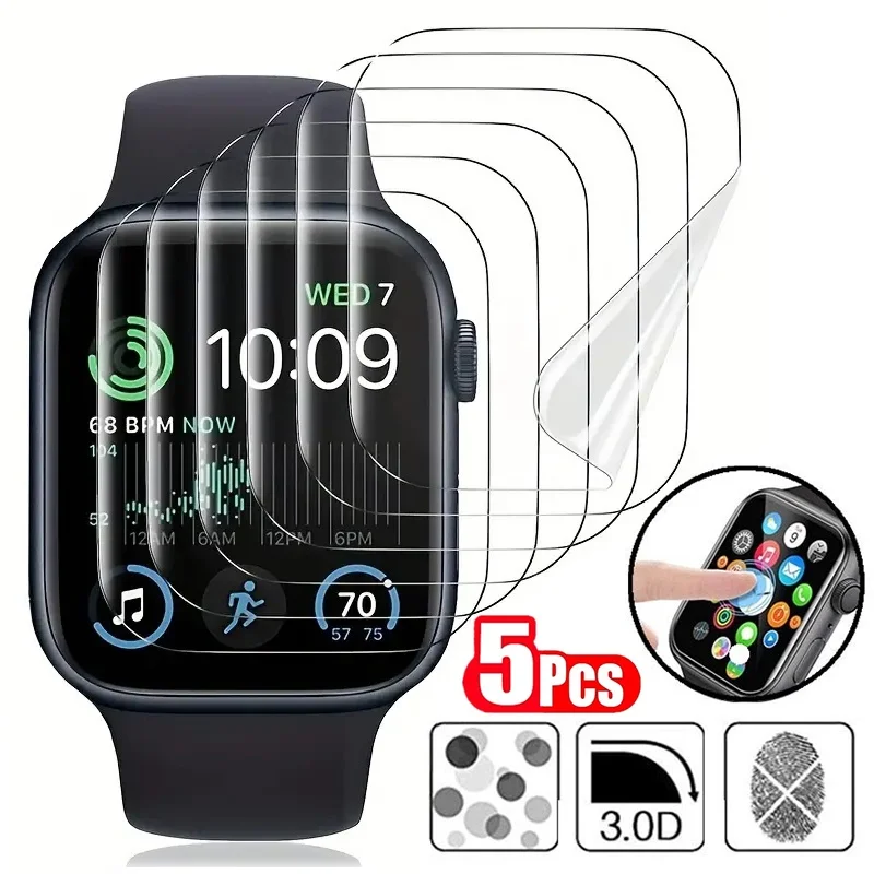 1-5 PCS Hydrogel Film For Apple Watch 9 8 7 6 5 40MM 44MM 38MM 41MM 45MM 42MM Screen Protector For Apple Watch Ultra 3 2 1 49MM