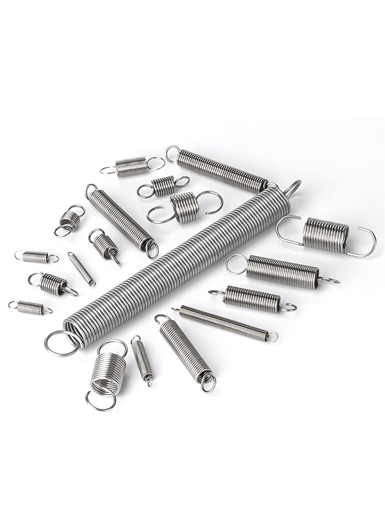 10pcs/lot 0.3mm 0.4mm 0.5mm  stainless steel Tension spring with O hook extension spring