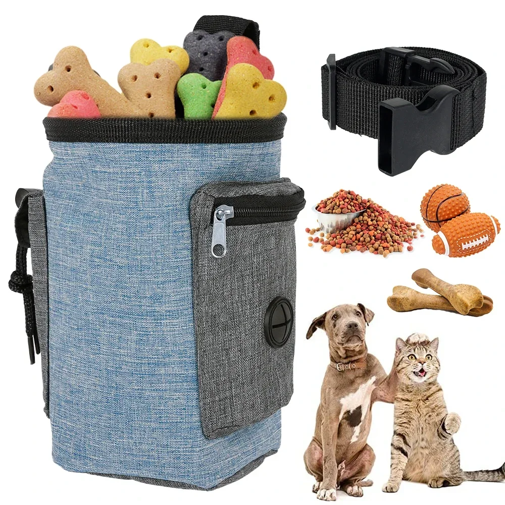 

Dog Treat Bag Portable Dog Treat Training Pouch Multi-purpose Puppy Treat Pouch Oxford Cloth Dog Food Bag Pet Snack Bag with