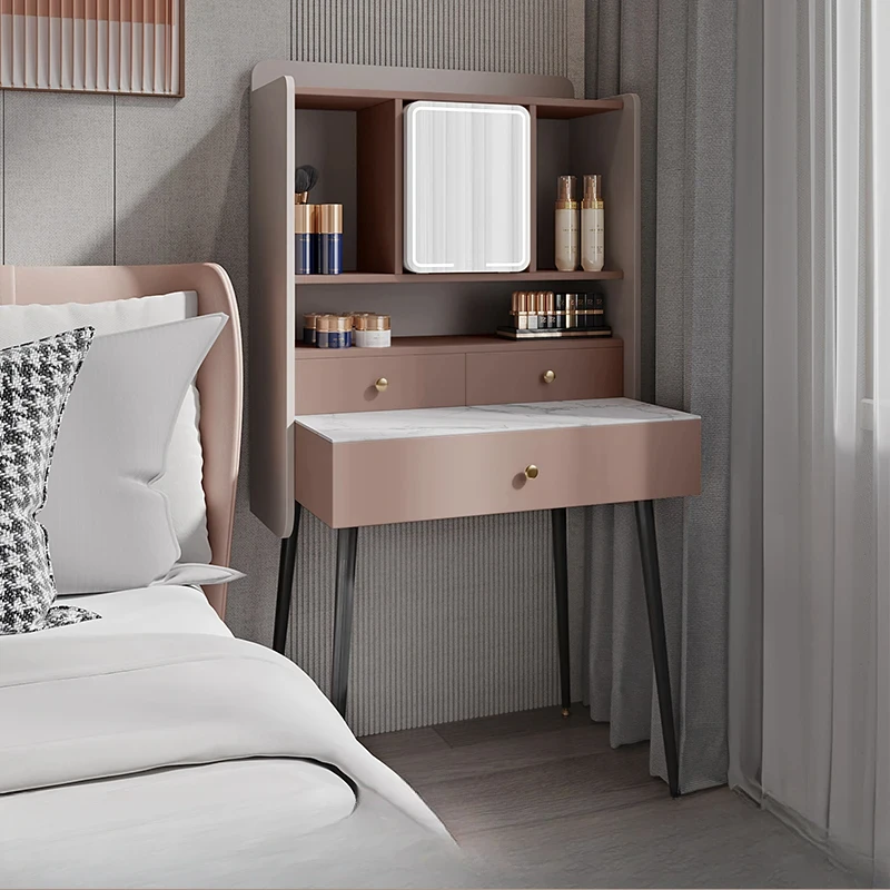 

Bedroom Drawer Makeup Vanities Luxury Beauty Clearance Antique Bedside Makeup Chair Mirror cosmetics organizer Salon Furniture