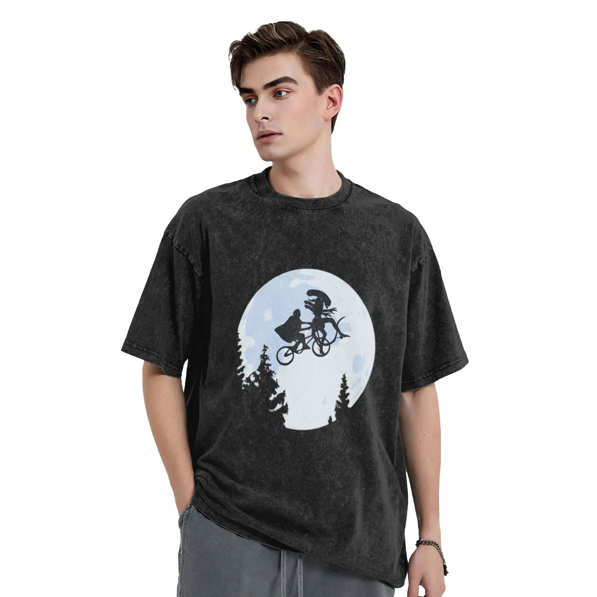 Xenomorph E T   Classic Comfort A Washed T Shirt Men's Women's Oversized Cotton Tees Tops