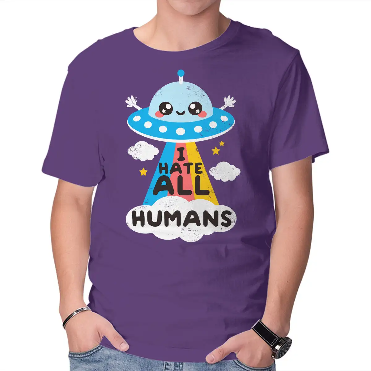 I Hate All Humans Anime Graphic T-shirts for Men Clothing Women Short Sleeve Tees New Arrivals Unisex Summer