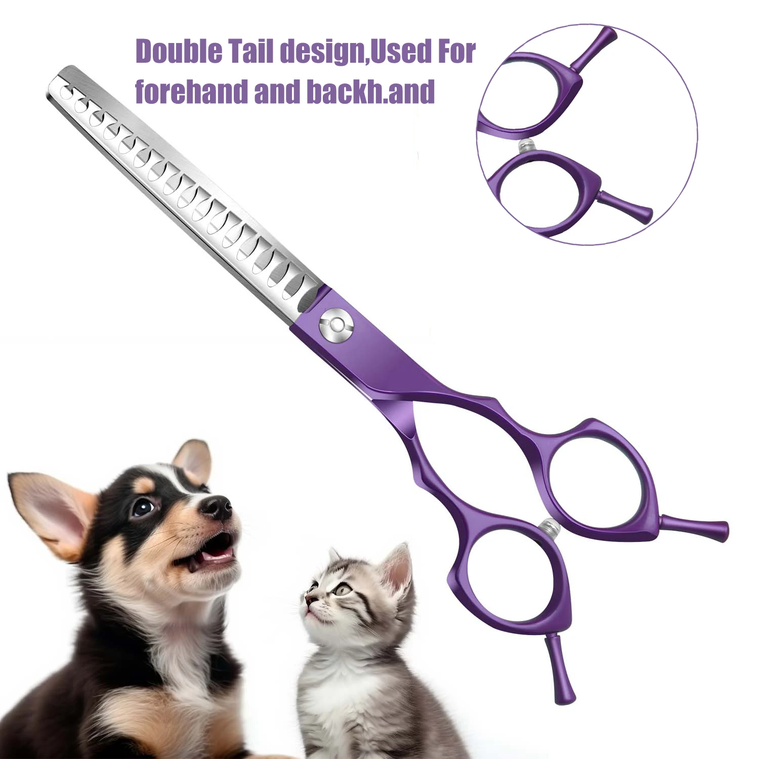 Professional Dogs Hair Chunker Grooming Scissors Thinning Shears for Dogs/Cats Thinning Rate 80%