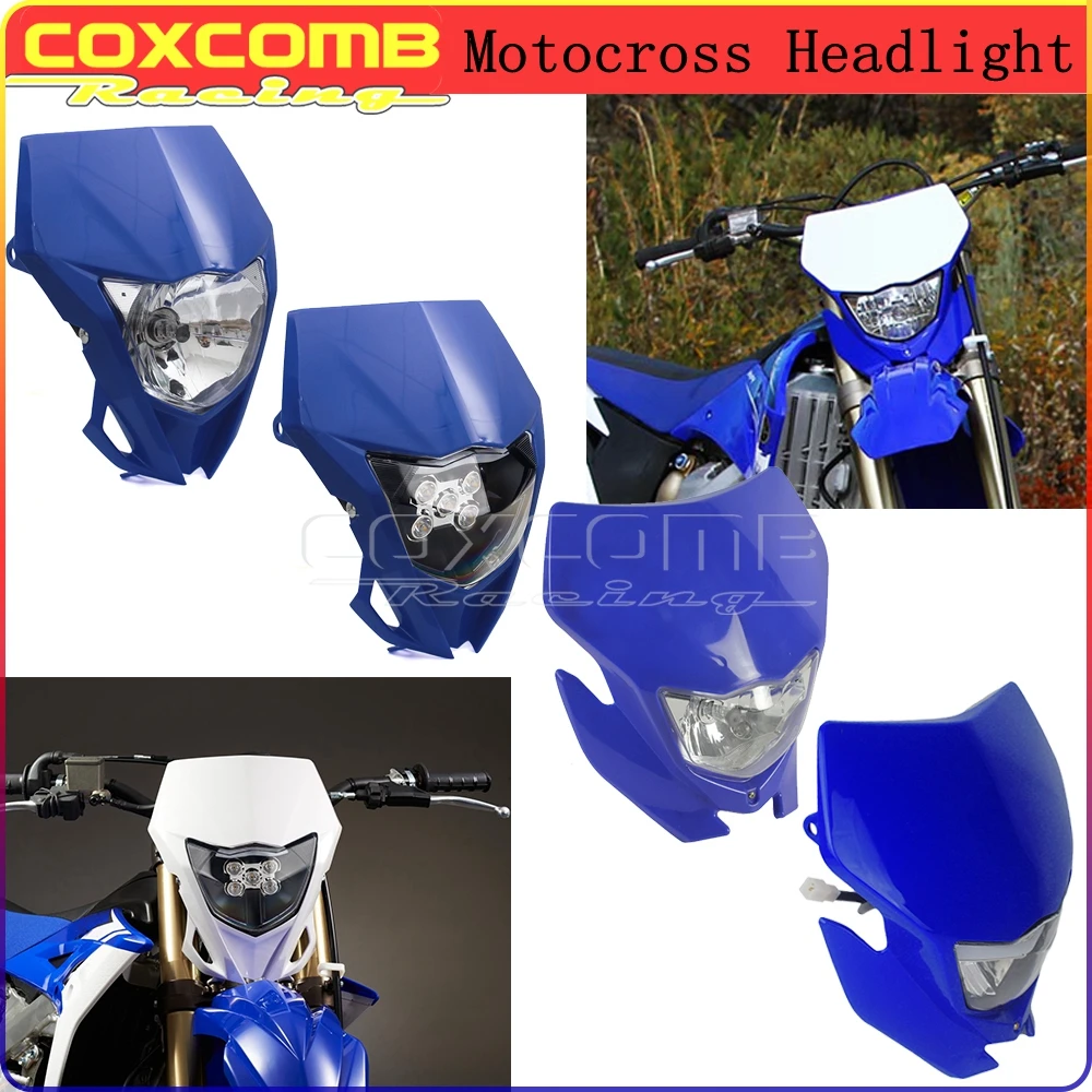 Headlight Motocross Head Lamp For Yamaha WR125 155 250 350 400F 426F WRF TTR TT-R Kawasaki KLX KX KXF Honda CRF Husqvarna TE FE