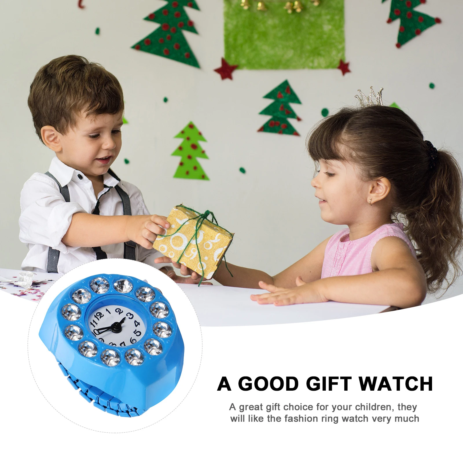 Fashion Finger Alloy Kids Mini Quartz Children Lightweight Comfortable Daily Wear Lovely Design For Girls, Ring Watch For Kids,