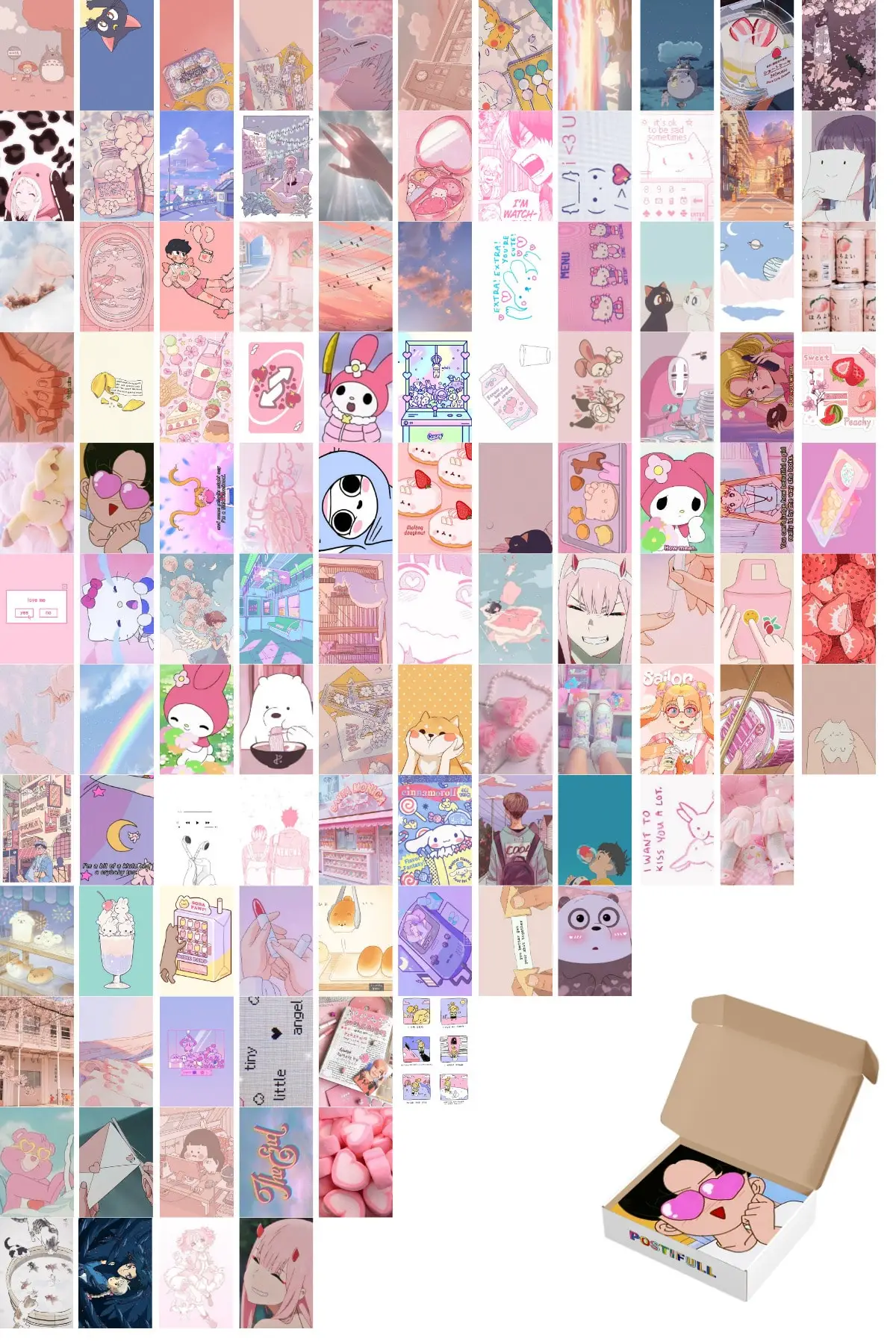 

Anime Wall Poster Collage Set - 110 Pcs-Aesthetic-Anime Poster Set-10cm * 15cm