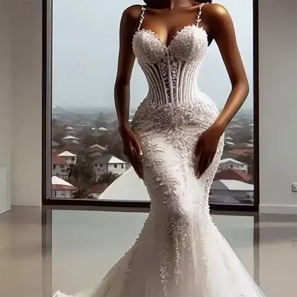 

Luxury Off Shouler Appliquins Lace Mermaid Bride Wedding Dresses Bridal Gowns Customized