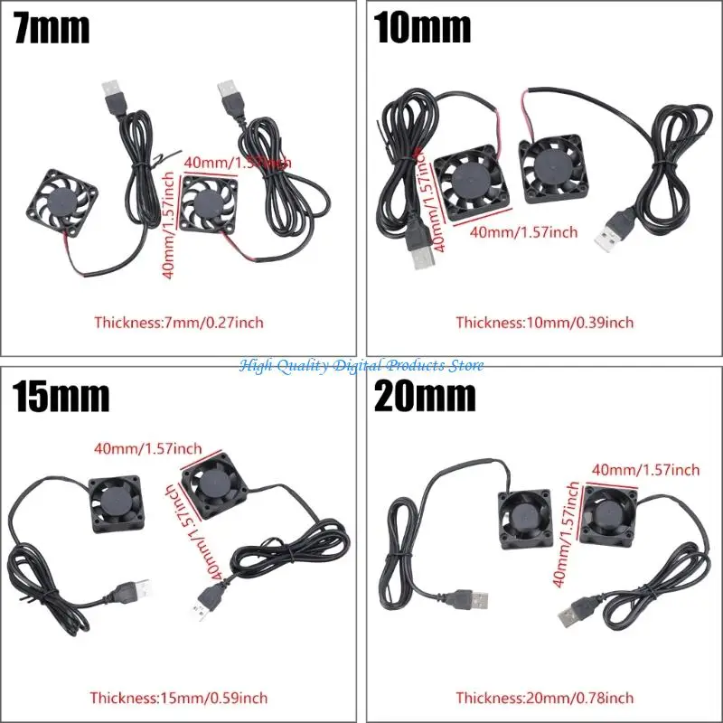 U2JE MALTY Используйте 40 -миллиметровый вентилятор USB Powereds для улучшения охлаждения маршрутизаторов, серверов, рабочих и