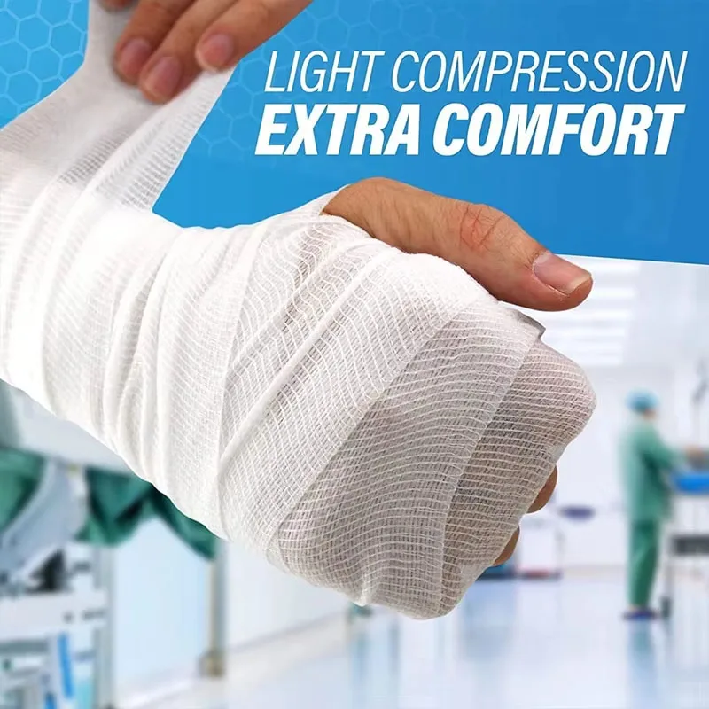 Bandage Roll Light Compression Breathable Comfortable Wound Dressing Wrap First Aid Emergency Medical Bandage For Body Limb