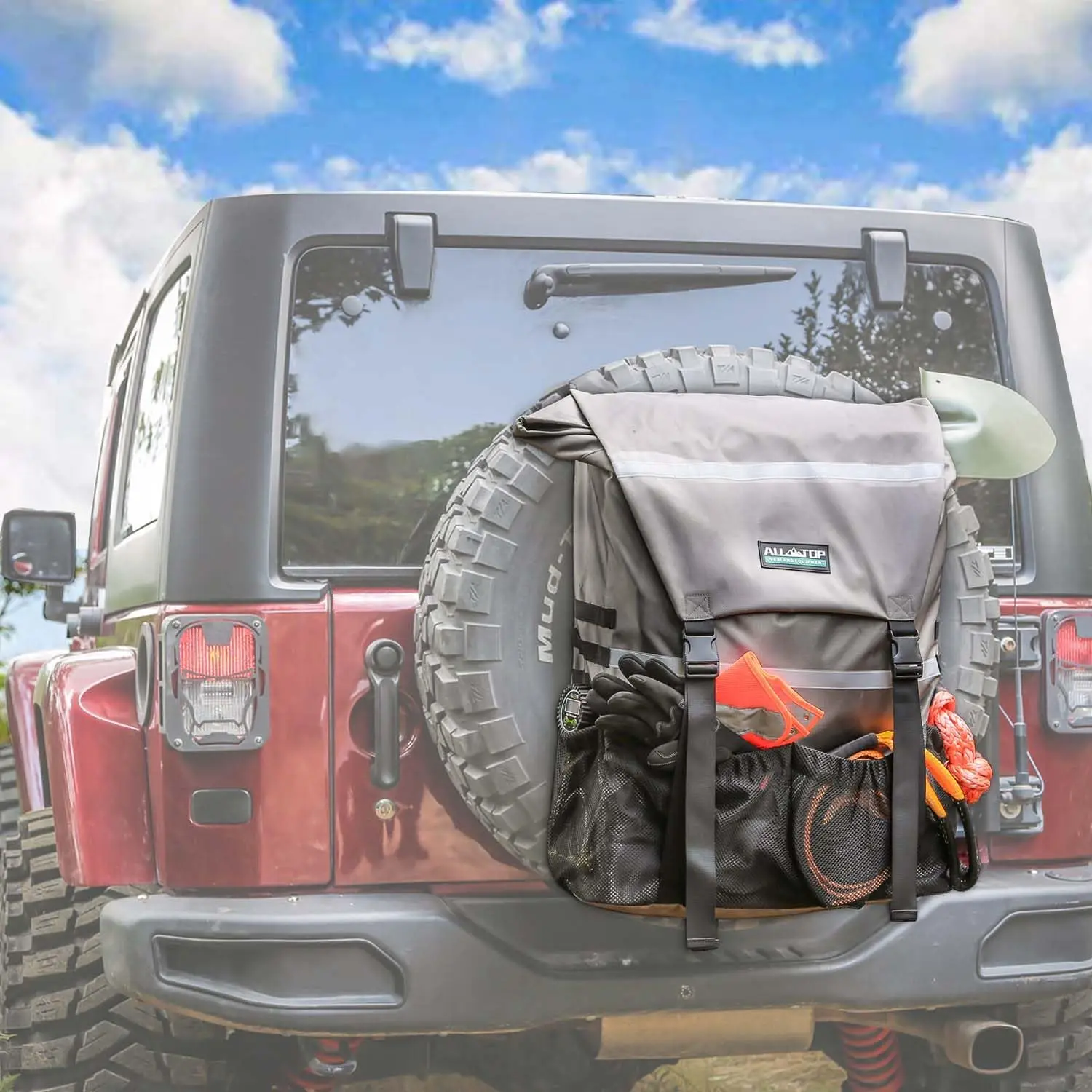 كيس قمامة بغطاء إطار احتياطي مقاوم للماء ومتين من قماش أكسفورد مقاوم للأشعة فوق البنفسجية وشديد التحمل مناسب لمقطورة شاحنة بيك اب 4x4 #2