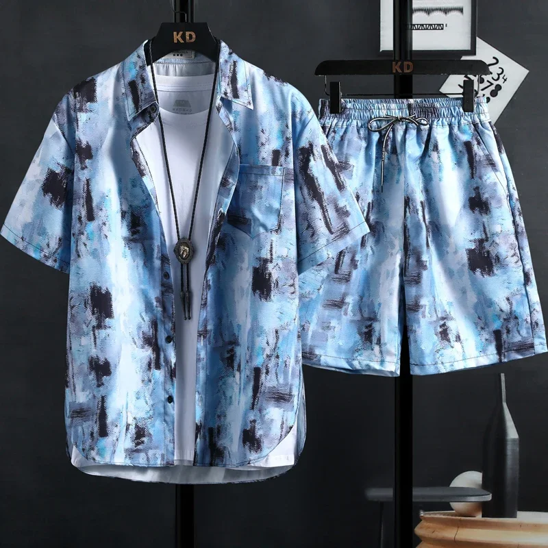 M-3XL Zoals Nieuwe Herenshemdsets Met Print, Hoge Kwaliteit Modieuze Trendshorts, Casual Bloementops In Hawaiiaanse Stijl, Heren En Wom