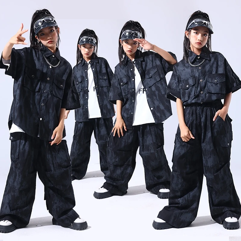

2025 Hip Hop Dance Performance Costumes For Girls Group Fashion Loose Outfits Boys Jazz Dance Drum Show Stage Clothes DQS19869