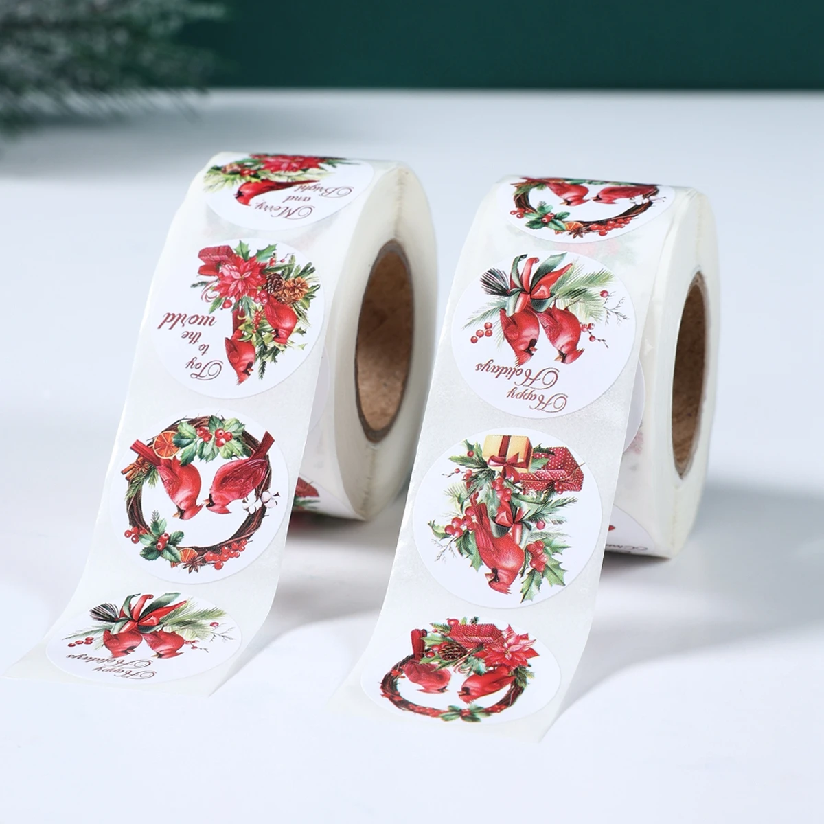 ﻿ 500 pezzi adesivi natalizi decorazione di buon Natale etichette sigillo per feste di Natale Capodanno adesivo per decorazioni per pacchetti di cottura regalo fai da te