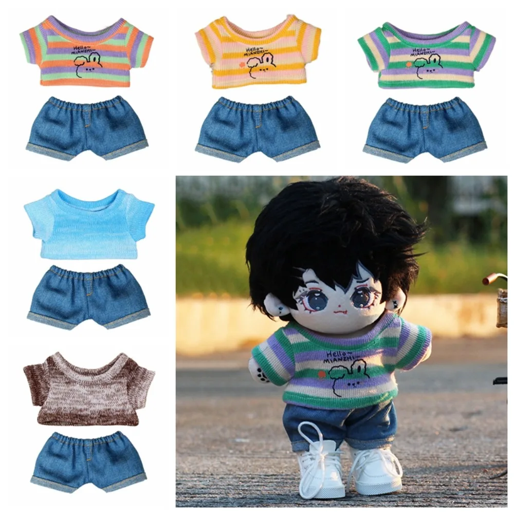 Sweater Cotton Doll Clothes Casual Wears Denim Shorts Plush Doll Overalls T-shirt Playing House No Attribute Doll Clothes