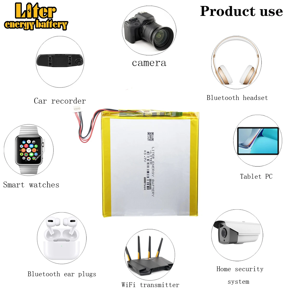 5 thread  3.7V lithium polymer battery 30100105 3.7V 4000MAH 32100106 vi8 mobile power DIY tablet computer 27103107