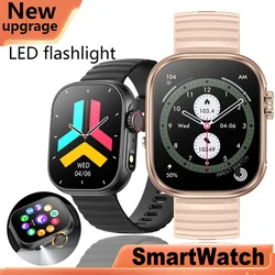 2024New Smart Watch Men Women Gifts LED Flashlight BT Call 100 Sport Modes Fitness Tracker Health Monitoring AI Voice Smartwatch