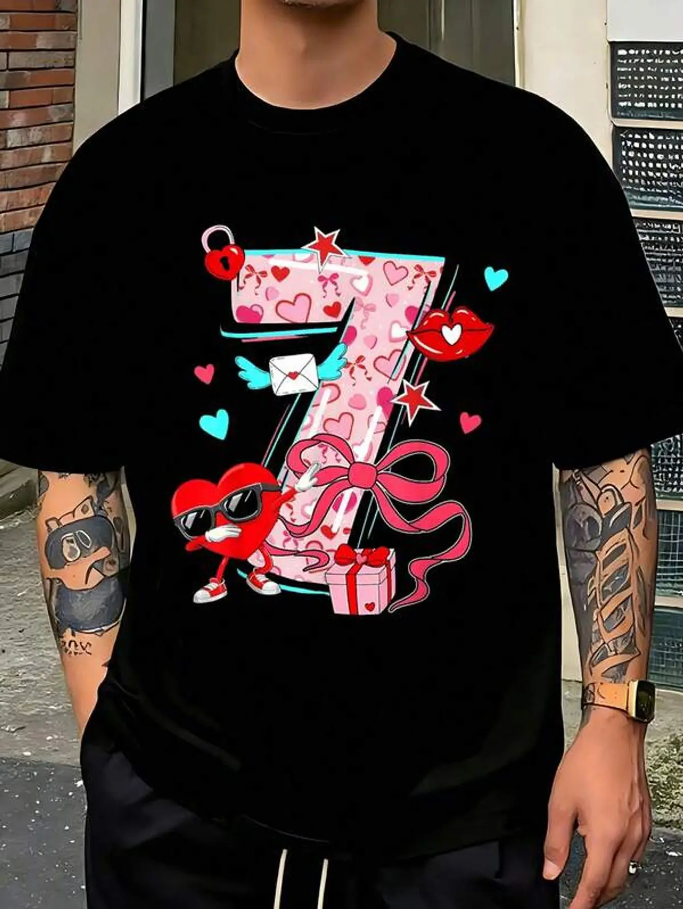 Valentine 67 Six Seven Dabbing Hearts Matching Couple-Shirt       Jpg  Camisas Para Hombre Men's-Shirt Graphic Tees  Crop Tops  Outfits   Tops-Shirt