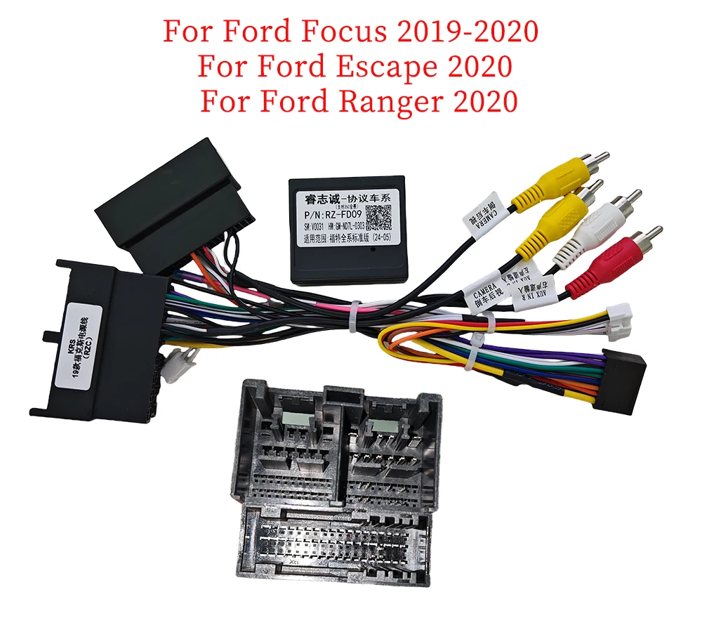 16PIN Android Power Cable Adapter With Canbus Box For Ford Focus Ranger 2019-2020 Audio Power Wiring Harness