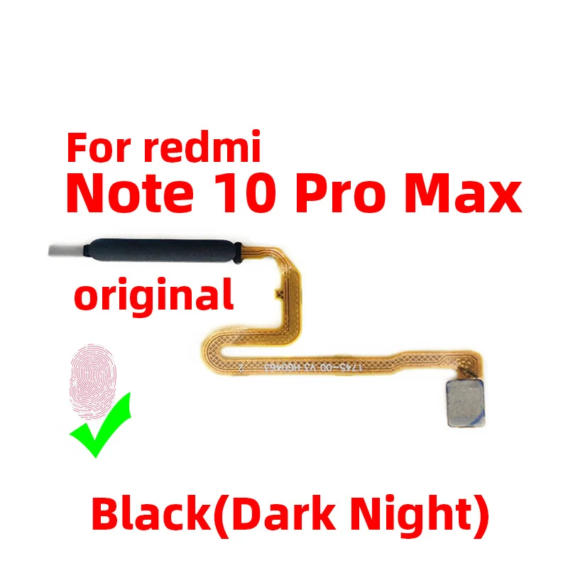 Original For Xiaomi redmi Note 10 pro max Fingerprint Sensor Home Return Key Menu Power Button Flex Ribbon Cable