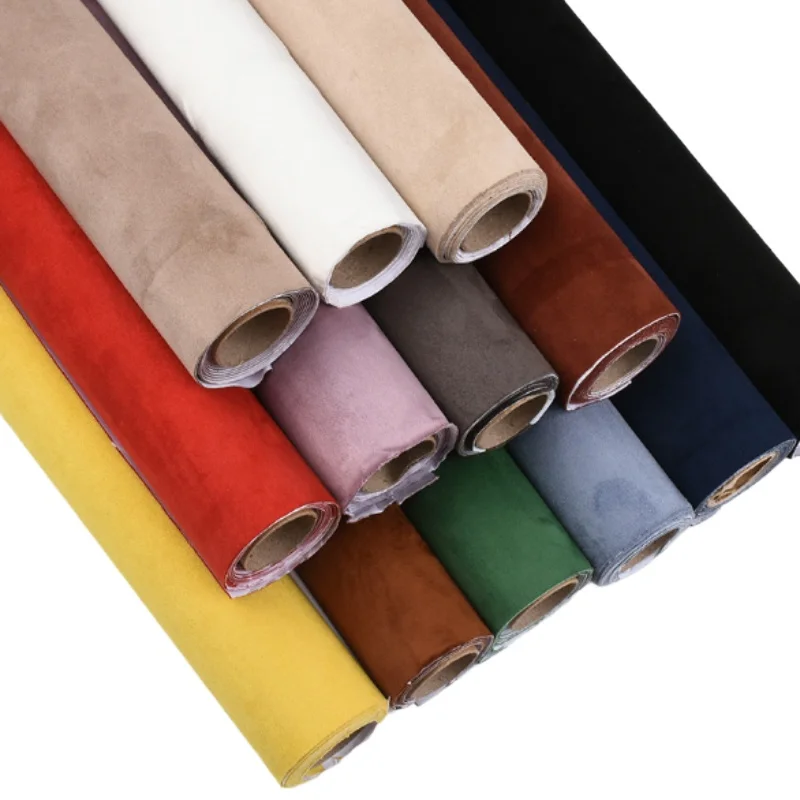 

50cm*100cm/500cm Multi Colors Sticky Suede Fabric Self Adhesive Leather Velvet Fabrics for DIY Car Headliner Roof Interior Decor