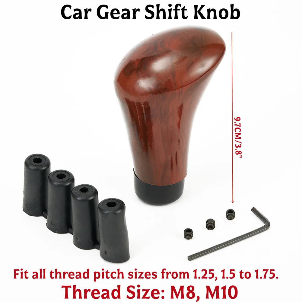Universal Walnut Wood Grain Car Gear Shift Knob Head Shifter Lever Stick Knob Sleeves With L Tool Interior Accessories
