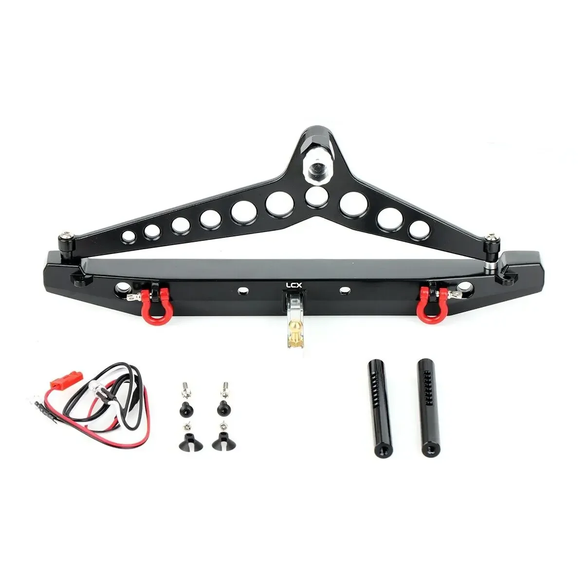 LCX Racing 1/10 coche trepador de control remoto juego de parachoques trasero de aluminio para Traxxas TRX4 TRX6 SCX10 II III D90 Gen8 Gen9 piezas mejoradas Accesorios