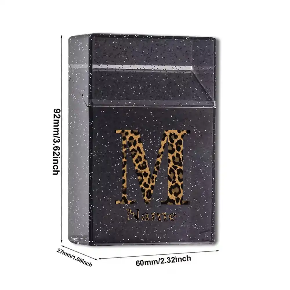Customized Name Cigarette Case Crystal Transparent Cigarette Organizer Box Storage Tobacco Case Personalized Smoking Accessories