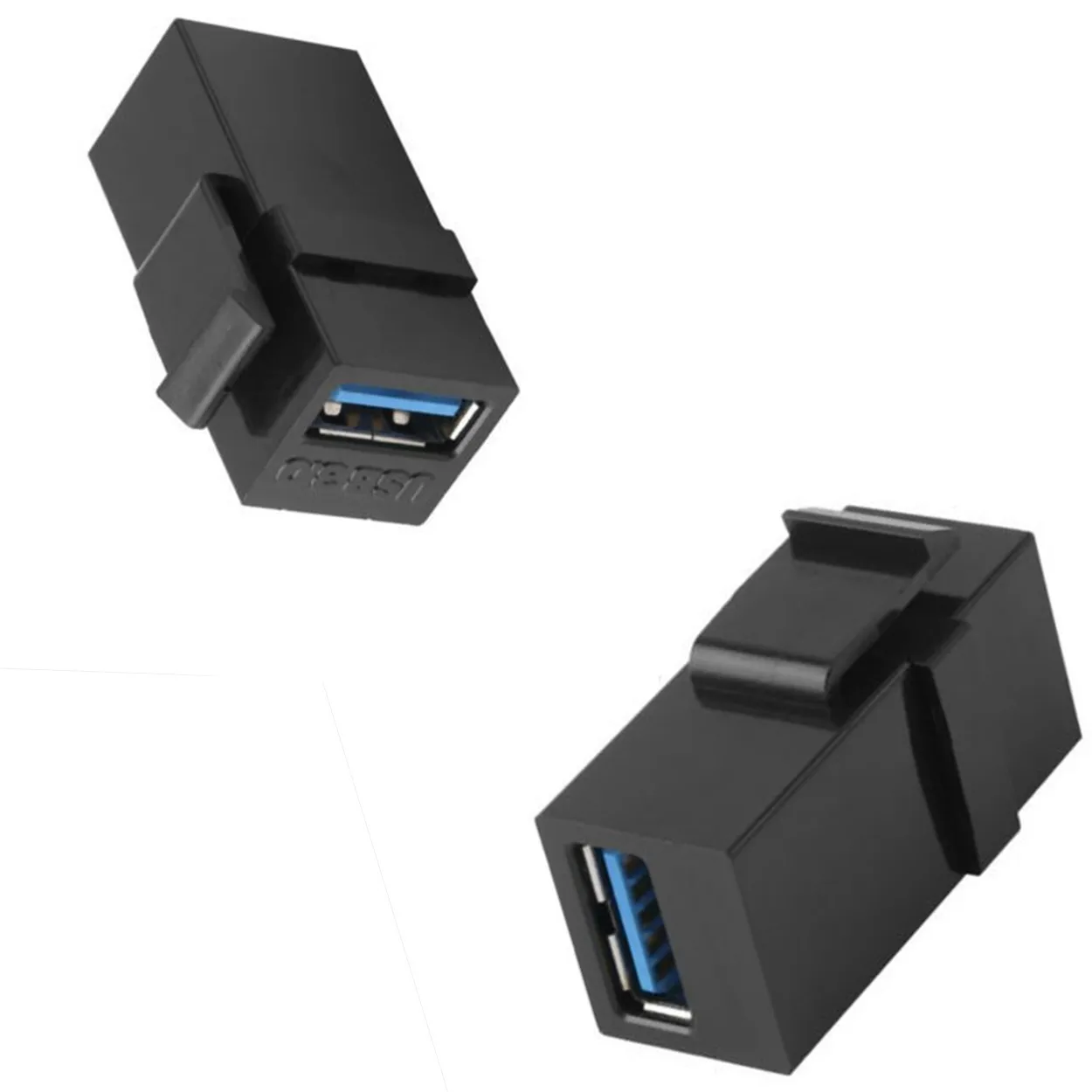 1Pc 90 Degree Right Angled USB 3.0 A Female To A Female Extension Keystone Jack Coupler Adapter For Wall Plate Panel USB Cable