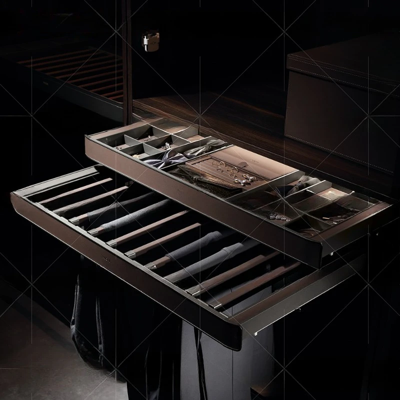 Furniture Wardrobe Hardware Bedroom Accessories Drawer Sliding Wardrobe Storage Soft Pull Out Pant Rack