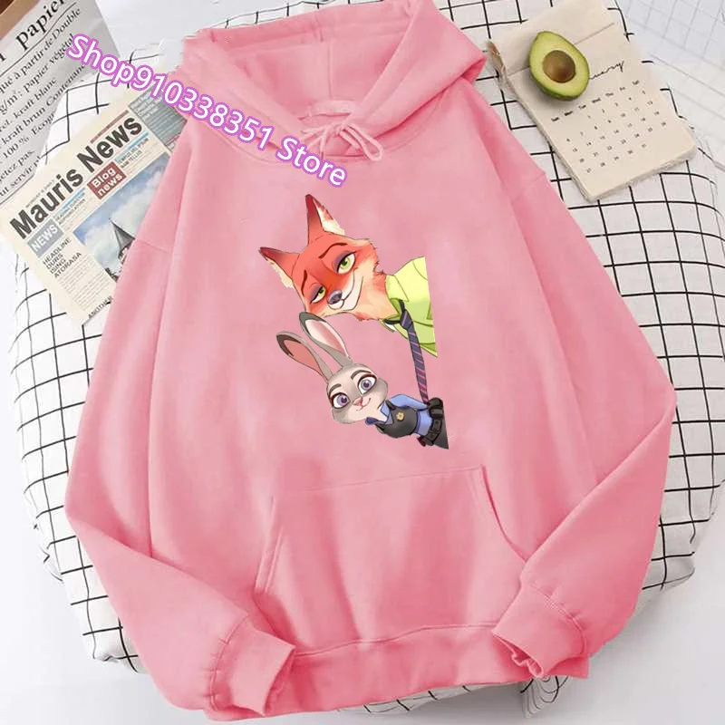 Zootopia Hoodie Women Streetwear Harajuku Judy Nick Graphic Oversized Hoody Shirt Punk Gothic Y2K Clothes Sweatshirt 2024