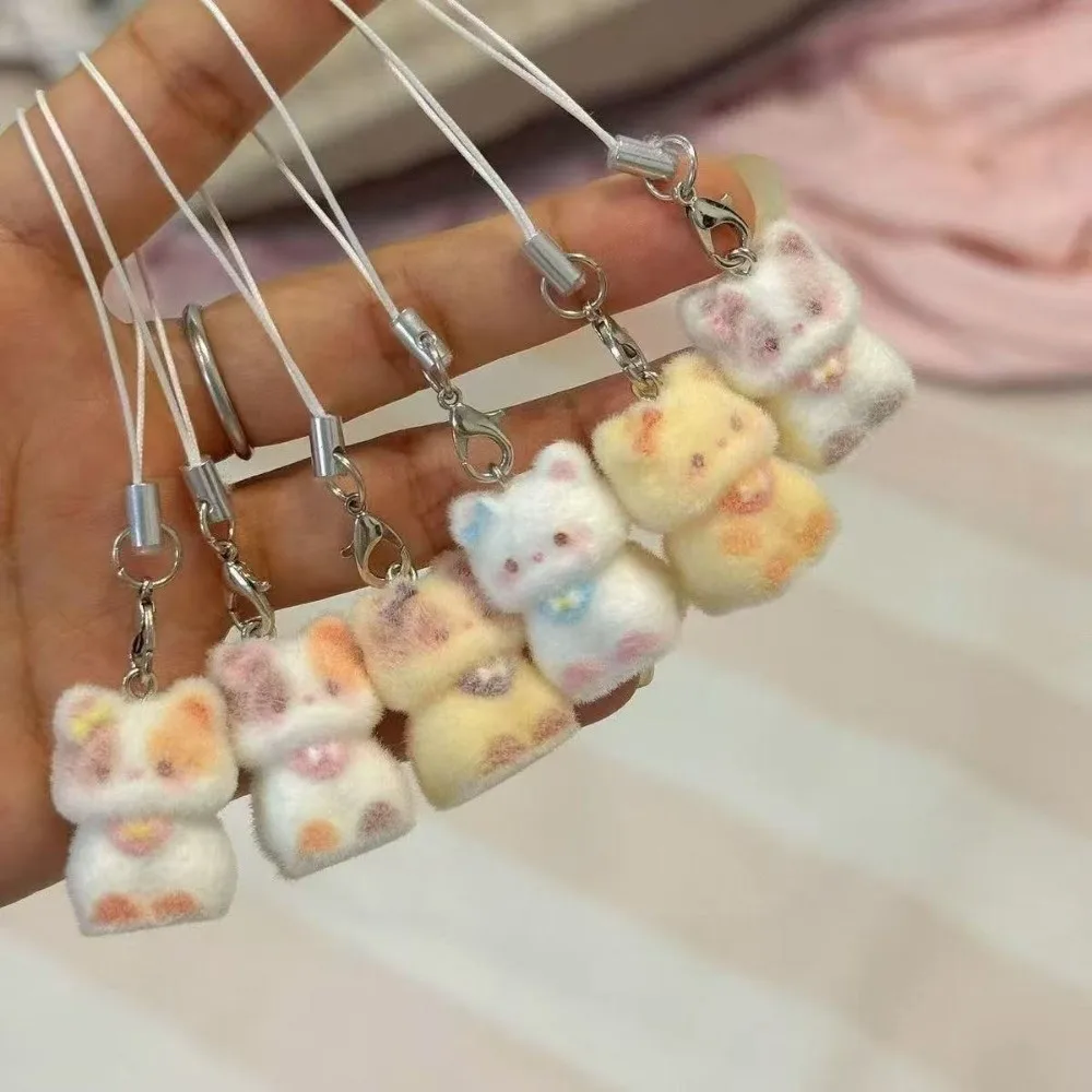 

New Cartoon Cat Keychain INS Cute Mobile Phone Lanyard Keyring Backpack Decoration
