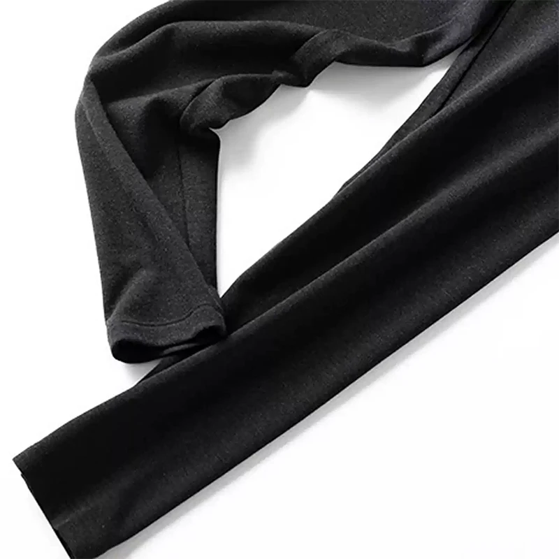 100% Mulberry Brush Silk Lining Women Long Thermal Pants Black High-stretch Legging Autumn Winter M1827