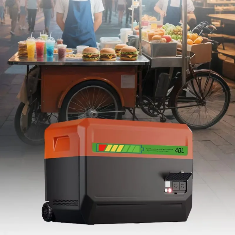 

Portable 1080Wh Power Station 1500W Solar Battery Power 40L Refrigerator For Outdoor Street Vending USB Charging For Car Use