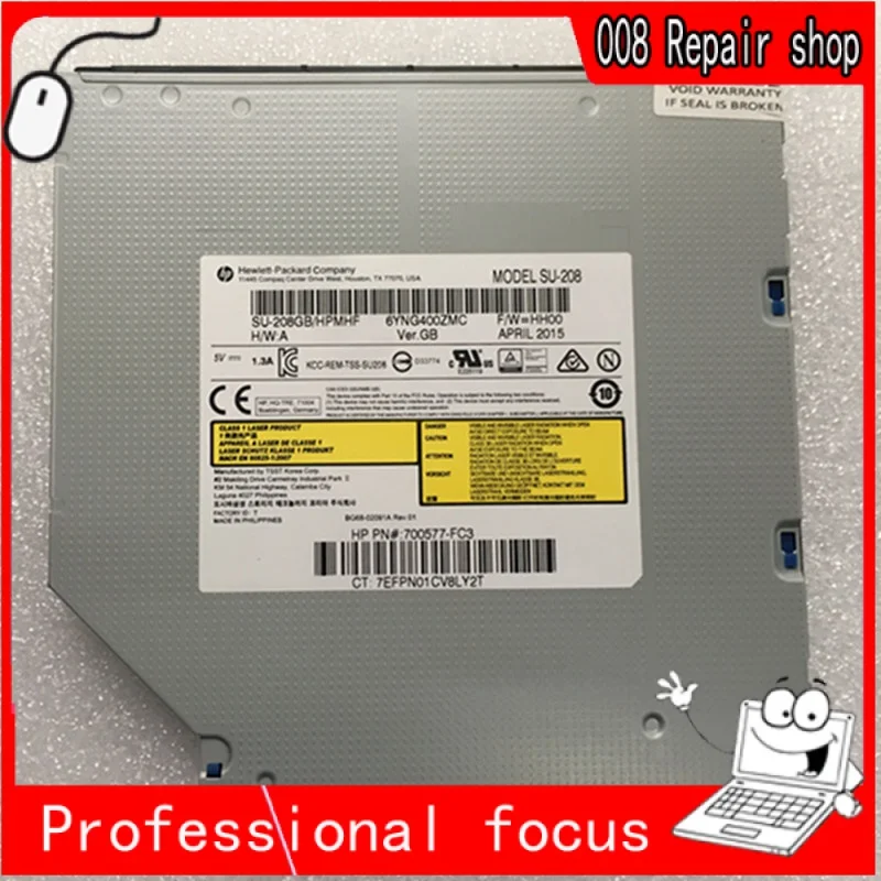 

New laptop ultra-thin built-in DVD drive 8X SU-208 DVDRAM Notebook built-in DVD burn CD drive MPC PN: 700577-FC3