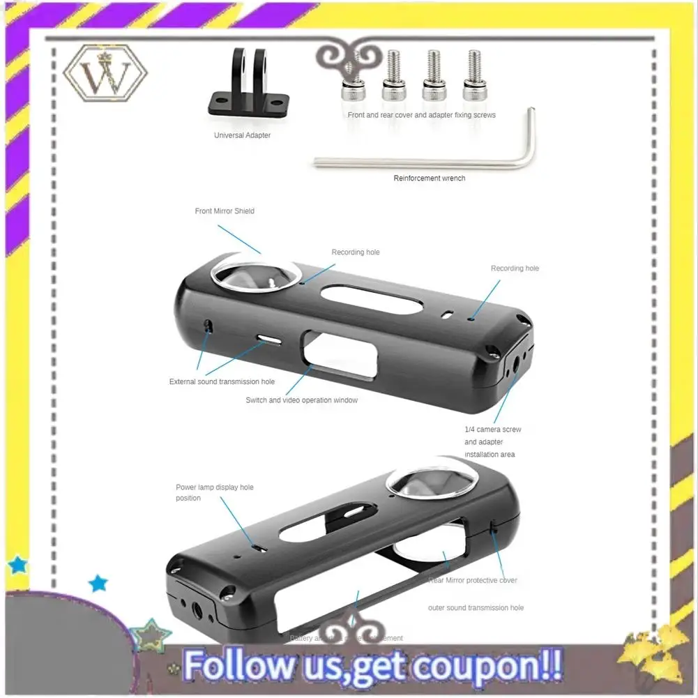 

Новинка, 1 комплект, противоударная защитная расширительная рама, интерфейс, корпус из алюминиевого сплава, металлический корпус для Insta 360 One X3