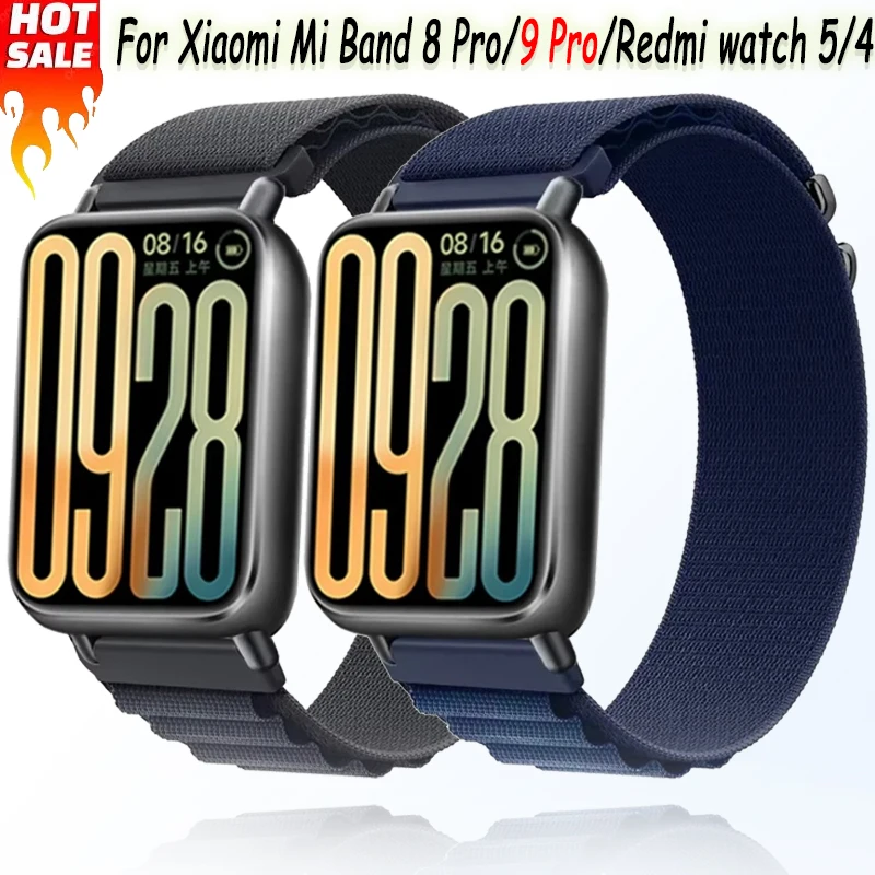 Alpine Nylon Strap for Redmi Watch 4/5/6 Comfortable breathable accessories wristband Xiaomi Mi Band 8 Pro/9 Pro bracelet correa