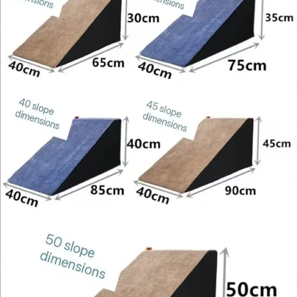 منحدر كلب صغير قابل للإزالة والغسل للكلاب الكبار - سلم إسفنجي للوصول إلى السرير بدون حاجز