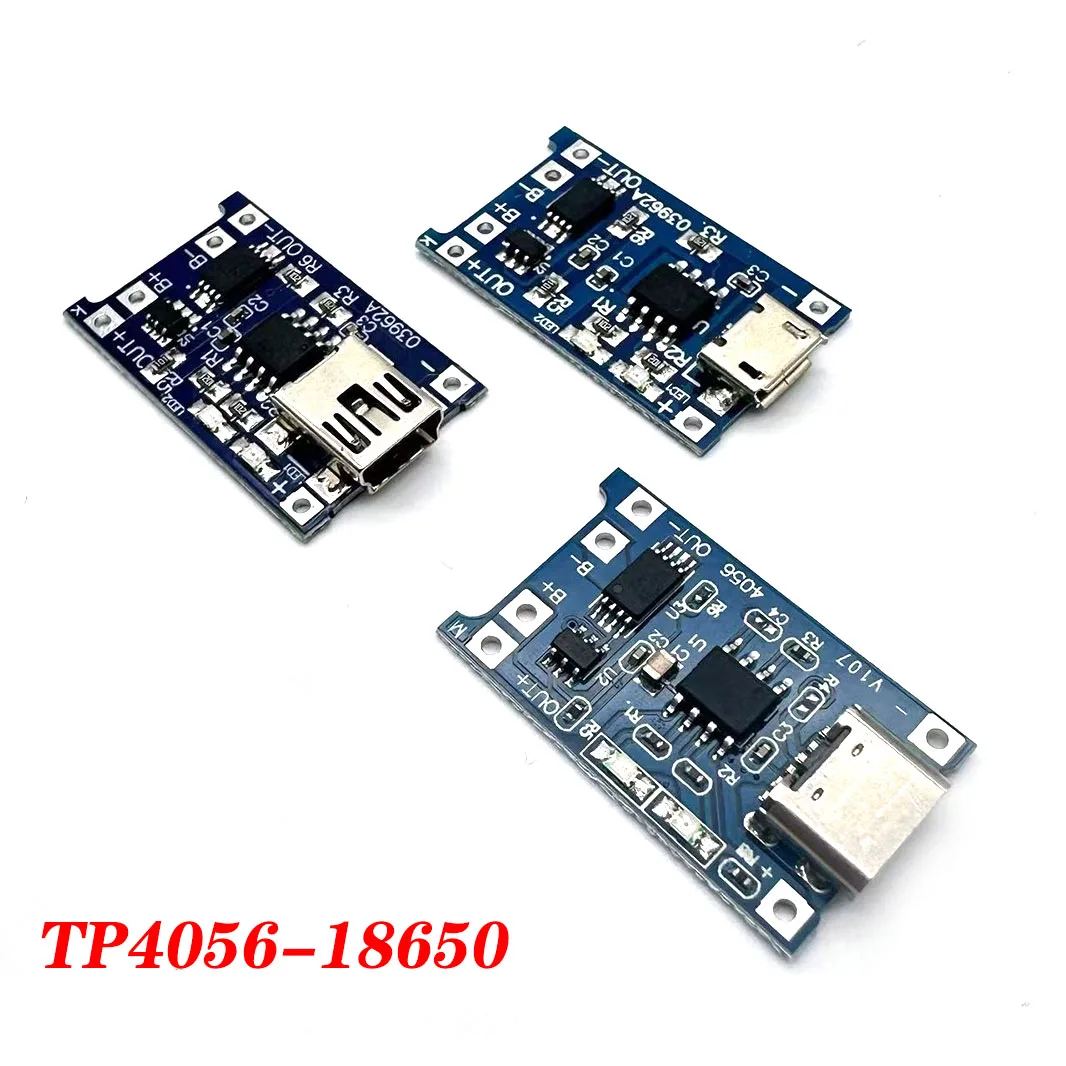 Type-C Micro Mini 5V 1A 18650 TP4056 Lithium Battery Charge Module Charging Card with Protection Dual Functions 1a Li-Ion