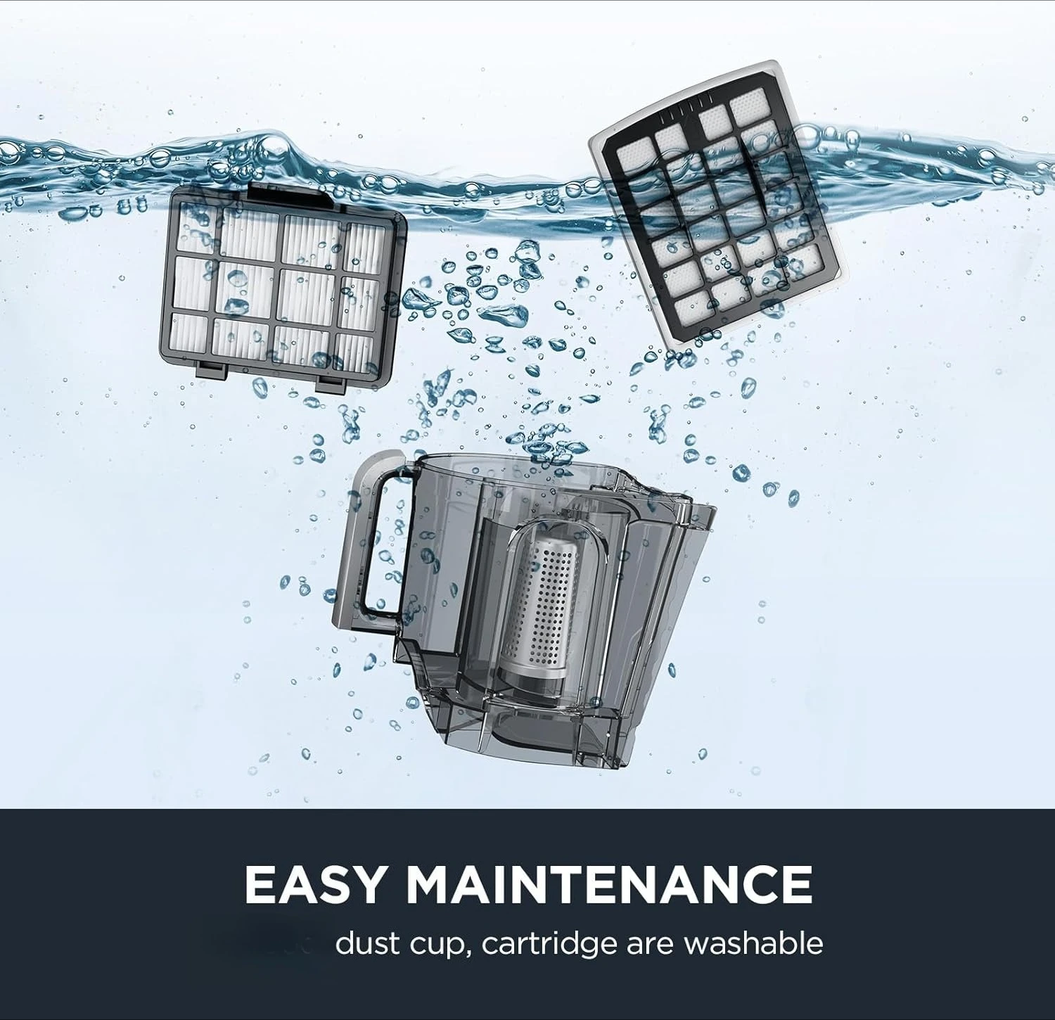 ZZC-- Penyedot Debu Tanpa Kantong, Penyedot Debu Ringan untuk Karpet dan Lantai Keras, Perak dengan Hitam