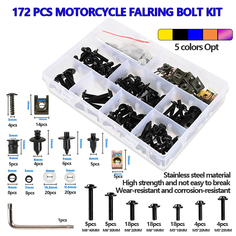 Accesorios para motocicletas Ducati 848 SCRAMBLER DIAVEL MONSTER 821 796 797 696 950: carenado, pernos de acero inoxidable, tornillos, tuercas, clips y abrazaderas de tuercas.