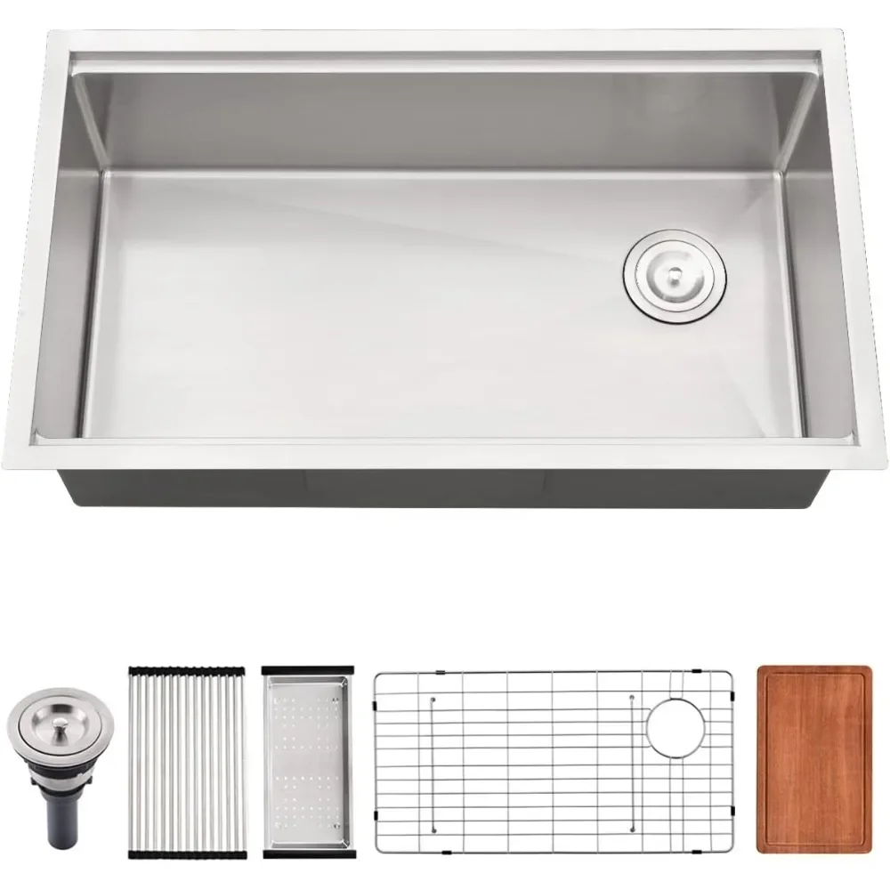 

Undermount Kitchens Sink Stainless Steel Kitchen Sink with Offset Drain Single Bowl Undermount Kitchen Sink Deep Kitchens Sinks