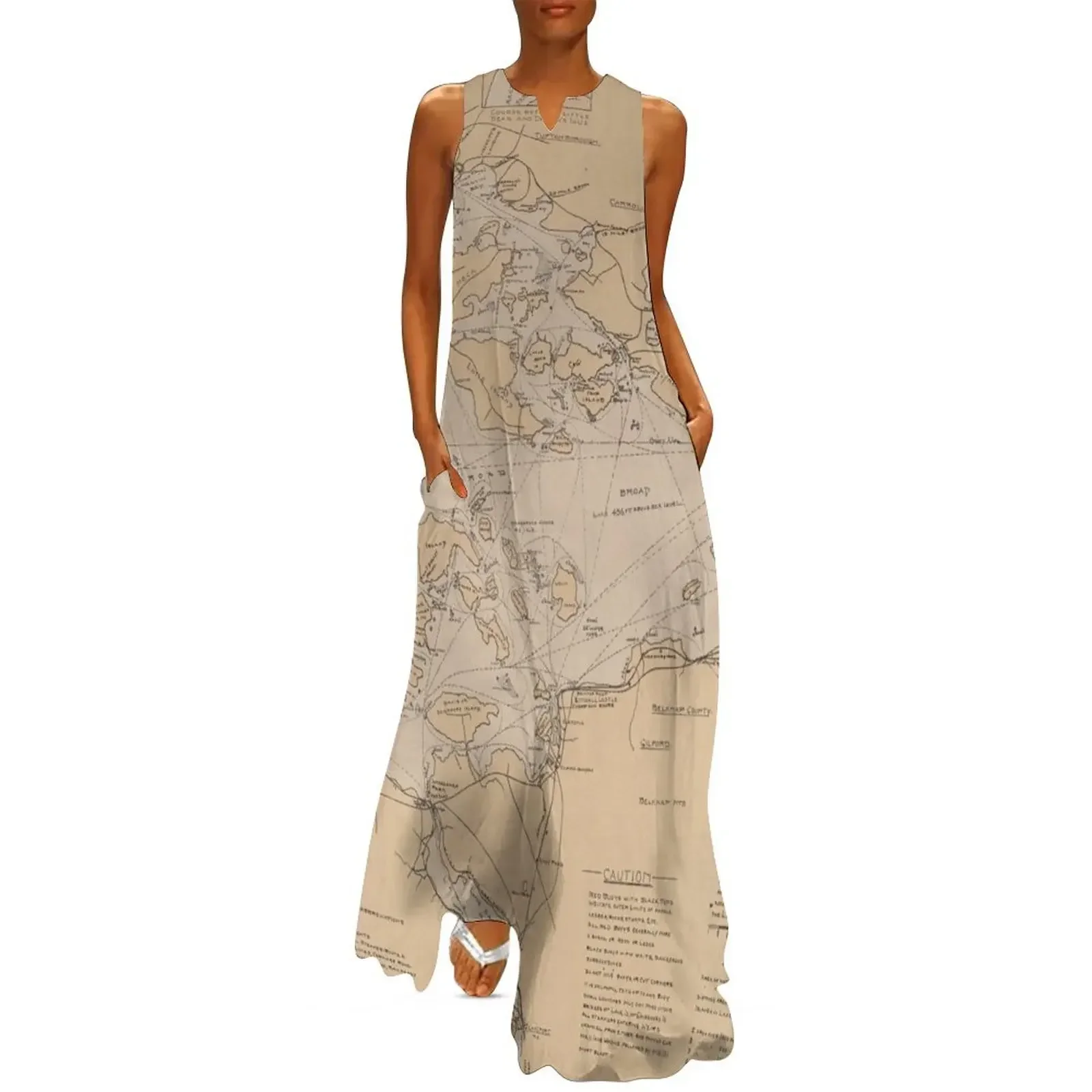 

Vintage Map of Lake Winnipesaukee (1907) Long Dress Elegant gowns bandage dress Evening dresses Dress