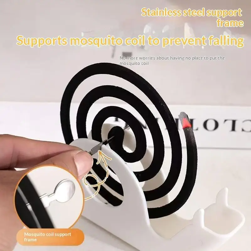 Snail Shaped Mosquito Coil Holder Weather Resistant Anti-scald Ash Tray Durable Coil Container for Patio Travel Home Use