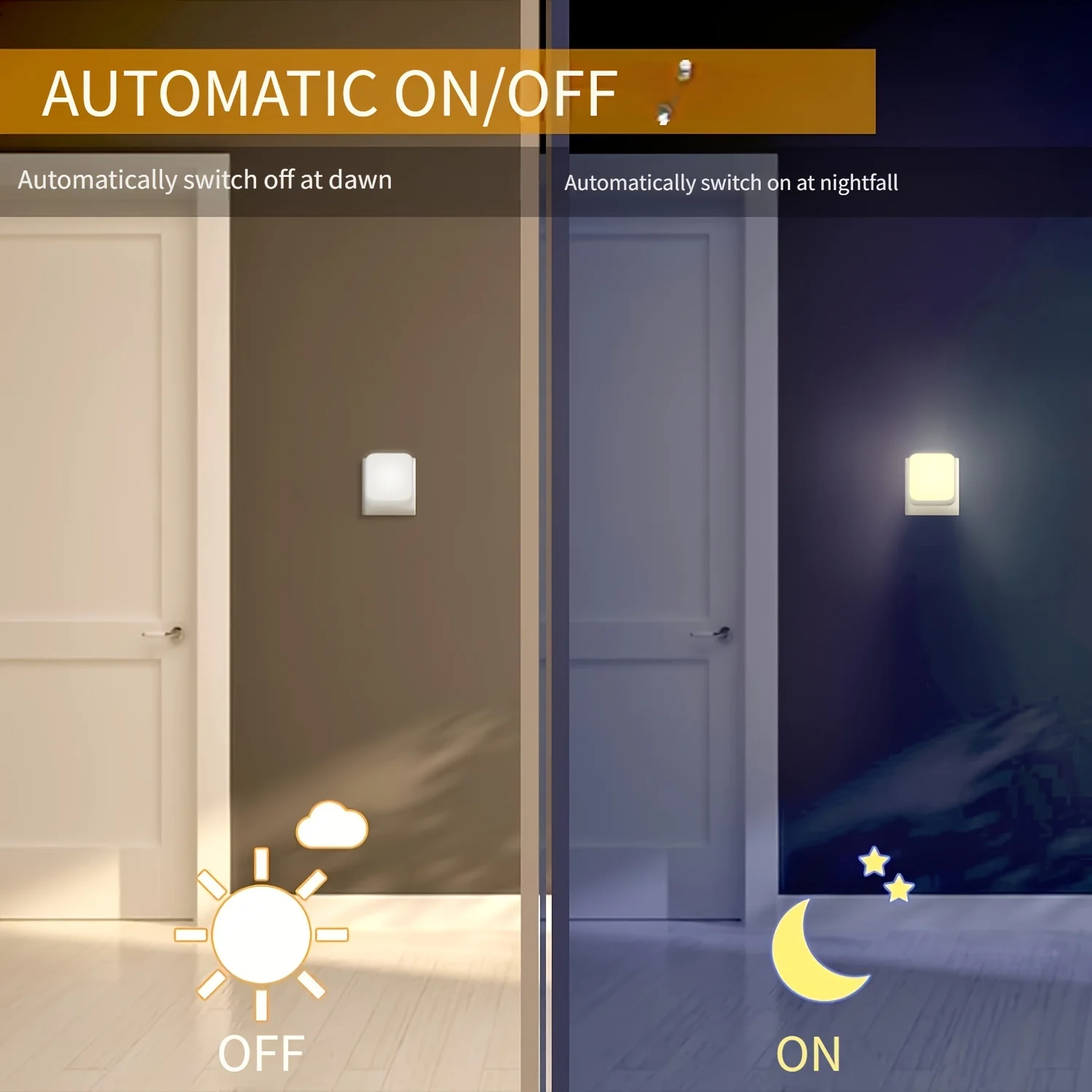 0.5W 3 Model Brightness Dimmable Night Light Socket with Twilight Sensor Night Light for Bedroom, Hallway, Kitchen