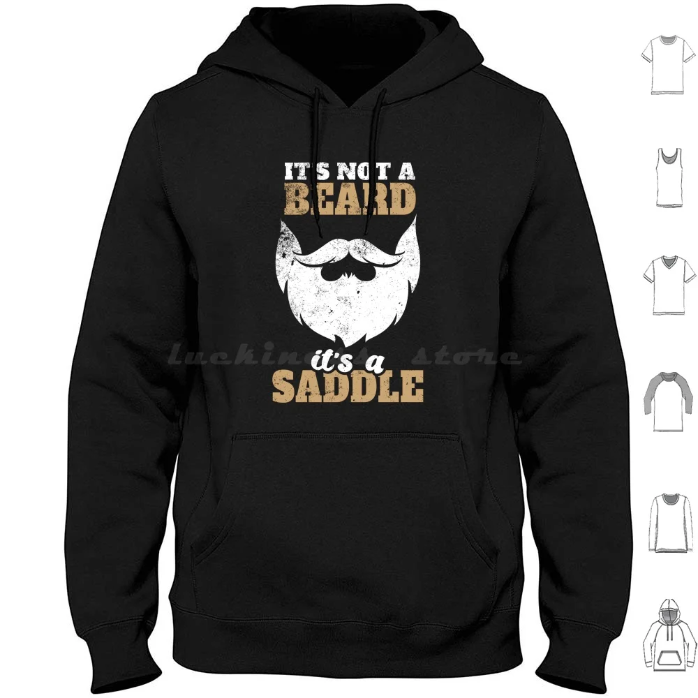 It's Not A Beard It's A Saddle Dad Jokes Funny Adult Humor Dad Joke Hoodie Cotton Long Sleeve Funny Its Not A Beard Its A