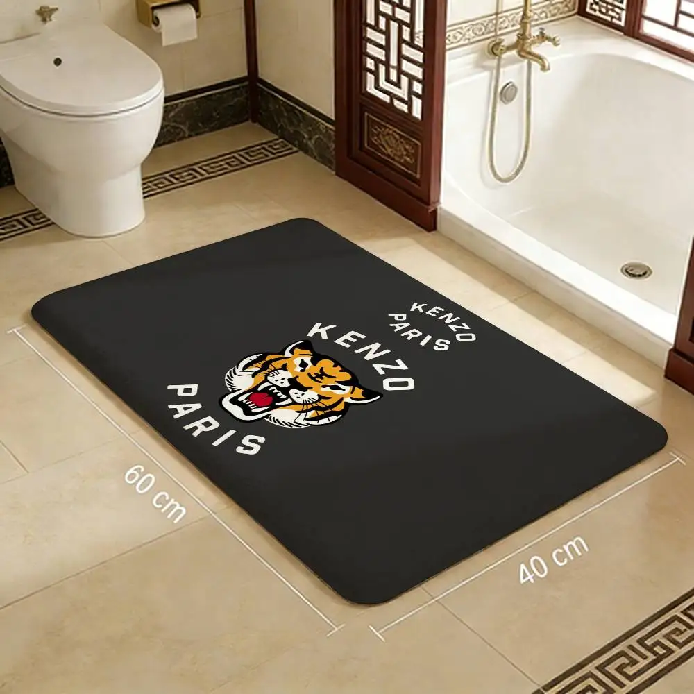 Tapete Retangular Antiderrapante K-Kenzo LOGO para Casa, Tapete Macio para Porta Frontal, Tapete de Boas-Vindas para Uso Interno e Externo