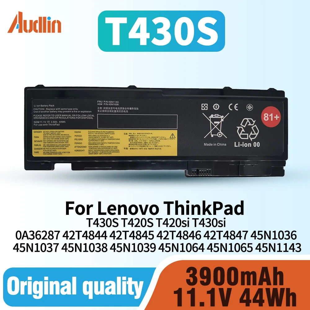 New 81+ Battery for Lenovo ThinkPad T430S T420S T420si T430si 0A36287 45N1143 42T4844 42T4847 45N1036 45N1037 45N1038 45N1039