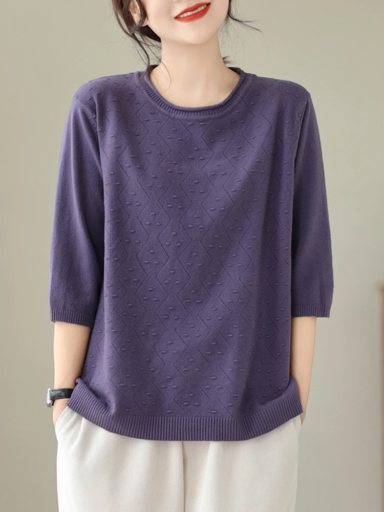 

Футболка в стиле ретро Све, вязаный топ, женская свободная основа, осенняя внутренняя одежда, свитер, футболка, скрывающая живот, маленькая ...