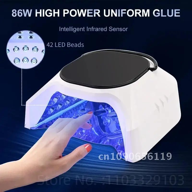 86W Rechargeable Nail UV LED Lamp with Hand Wireless Nail Dryer for Gel Polish Professional Nail Art Manicure Tools for Home