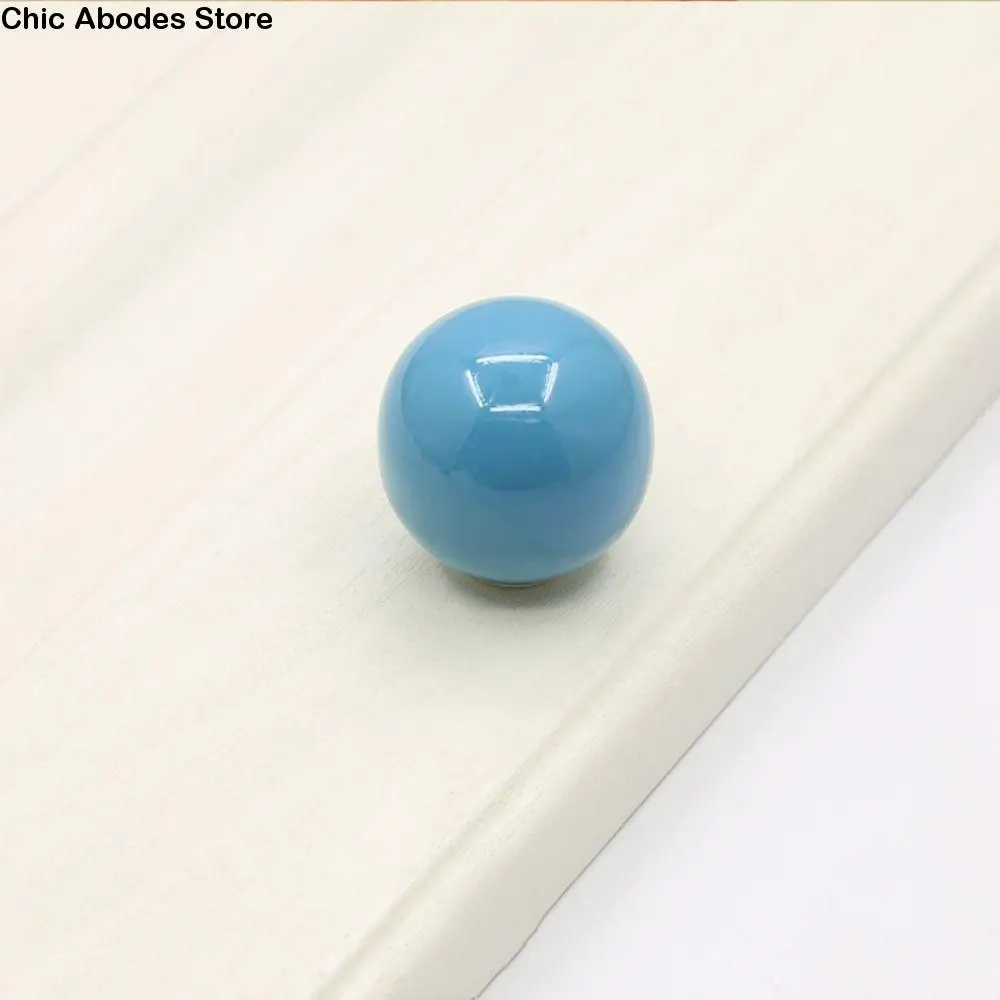 

Fashion Single Hole Colorful Ceramic Knob Round Candy Color Door Knob Pull Handles Bottle Cap Drawer Knobs Wardrobe